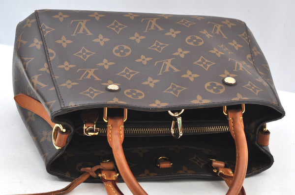 Authentic Louis Vuitton Monogram Montaigne GM 2Way Hand Bag M41055 LV K9115