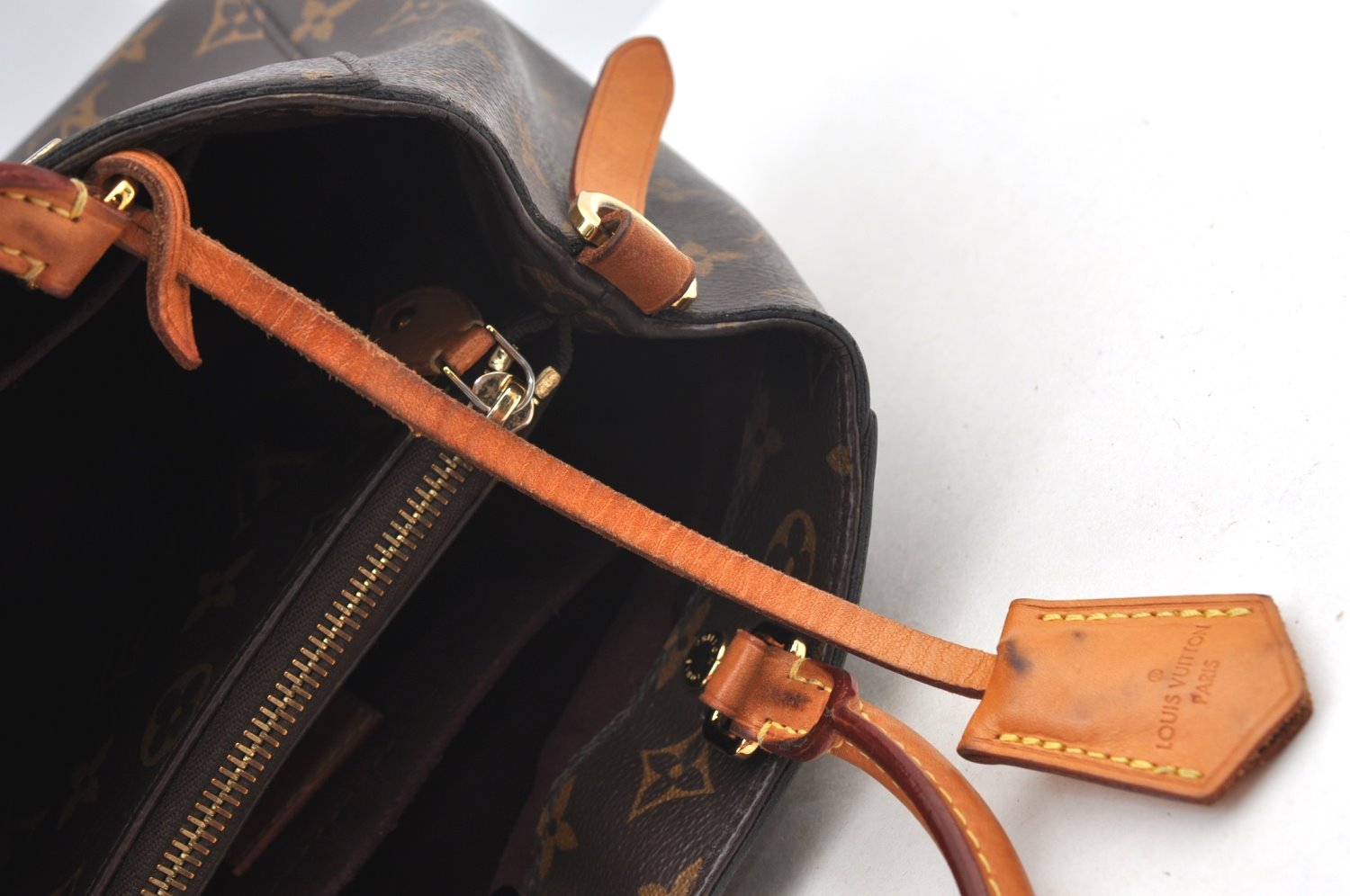 Authentic Louis Vuitton Monogram Montaigne GM 2Way Hand Bag M41055 LV K9115