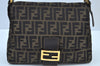 Authentic FENDI Zucca Mamma Baguette Shoulder Bag Canvas Leather Brown K9117
