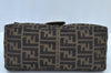 Authentic FENDI Zucca Mamma Baguette Shoulder Bag Canvas Leather Brown K9117