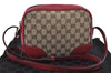 Authentic GUCCI Bree Shoulder Cross Bag GG Canvas Leather 449413 Brown Red K9128
