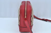 Authentic GUCCI Bree Shoulder Cross Bag GG Canvas Leather 449413 Brown Red K9128