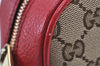 Authentic GUCCI Bree Shoulder Cross Bag GG Canvas Leather 449413 Brown Red K9128