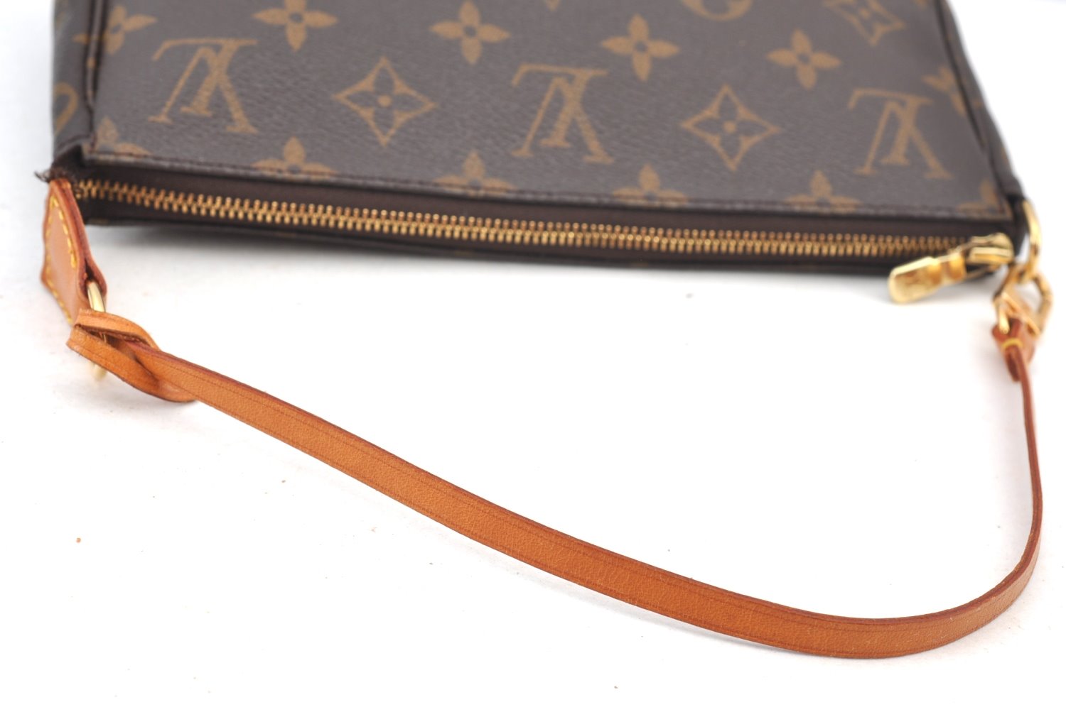 Authentic Louis Vuitton Monogram Pochette Accessoires Pouch M51980 LV K9129