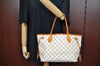 Authentic Louis Vuitton Damier Azur Neverfull PM Tote Bag N51110 LV K9133