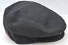 Authentic GUCCI Web Sherry Line Hunting Cap Canvas Leather Size S Black K9142