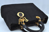 Authentic Christian Dior Lady Dior Cannage Nylon 2Way Hand Bag Black CD K9145