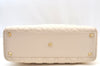 Authentic Christian Dior Lady Dior Lamb Skin Cannage 2Way Hand Bag White K9149