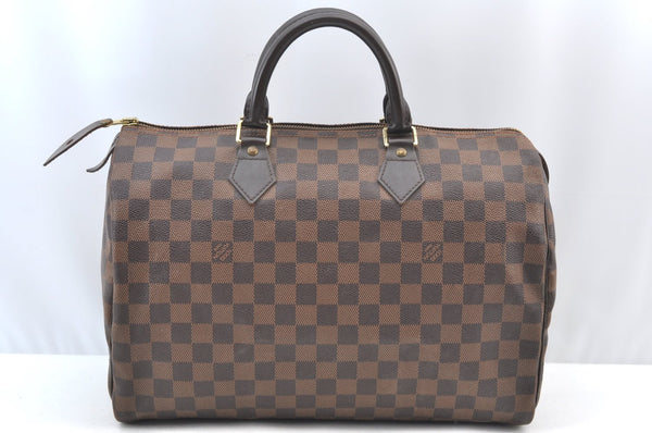 Authentic Louis Vuitton Damier Speedy 35 Hand Boston Bag Purse N41523 LV K9154