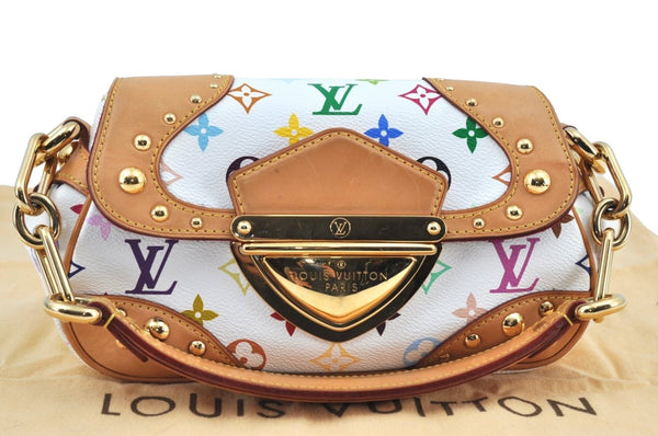Auth Louis Vuitton Monogram Multicolor Marilyn Shoulder Bag M40127 White K9155