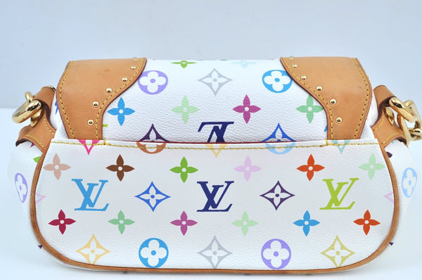 Auth Louis Vuitton Monogram Multicolor Marilyn Shoulder Bag M40127 White K9155