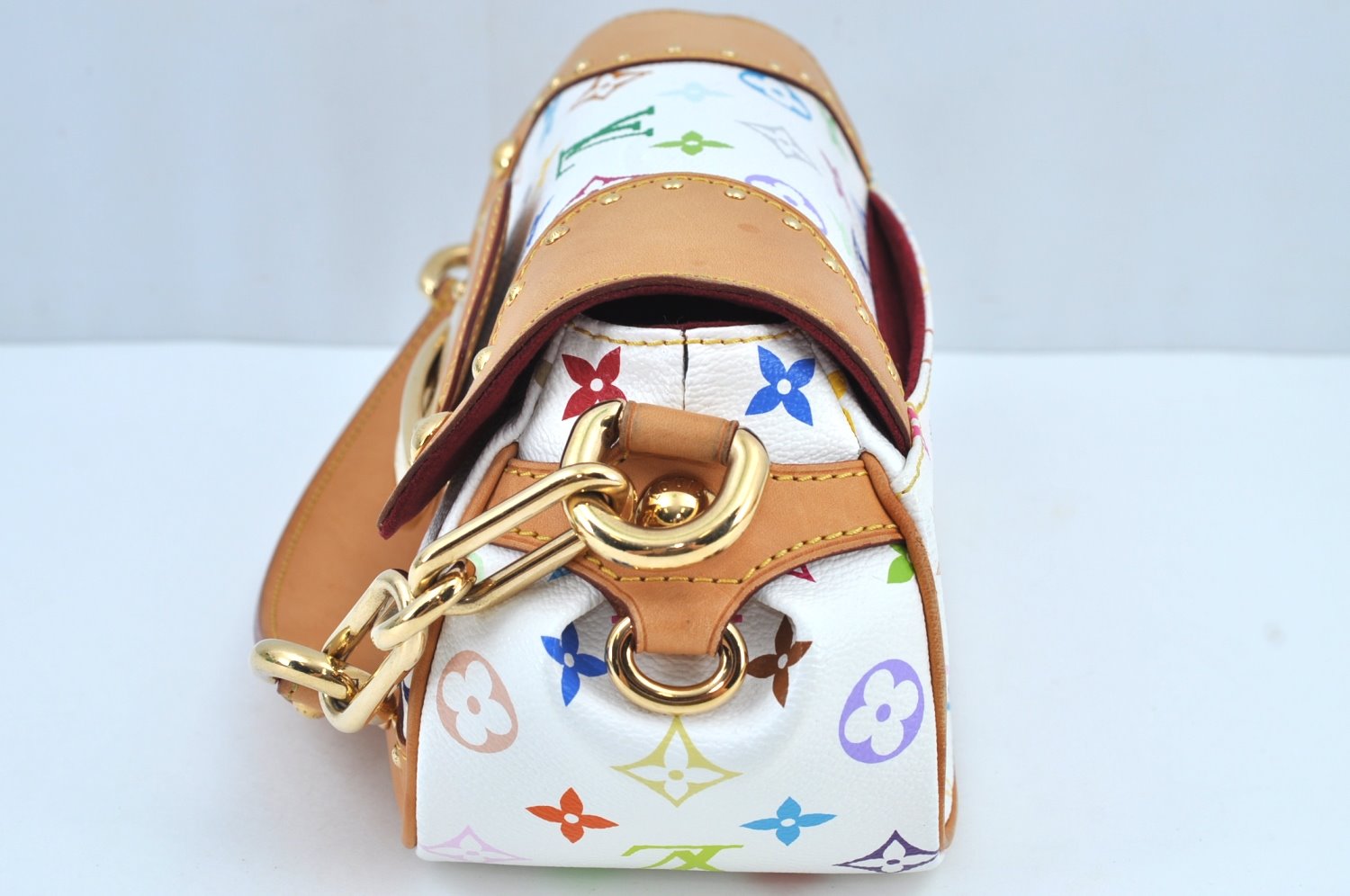 Auth Louis Vuitton Monogram Multicolor Marilyn Shoulder Bag M40127 White K9155
