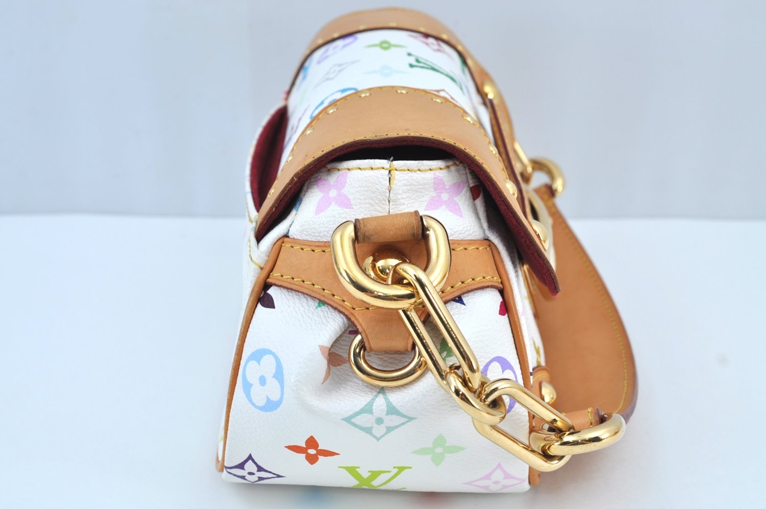 Auth Louis Vuitton Monogram Multicolor Marilyn Shoulder Bag M40127 White K9155