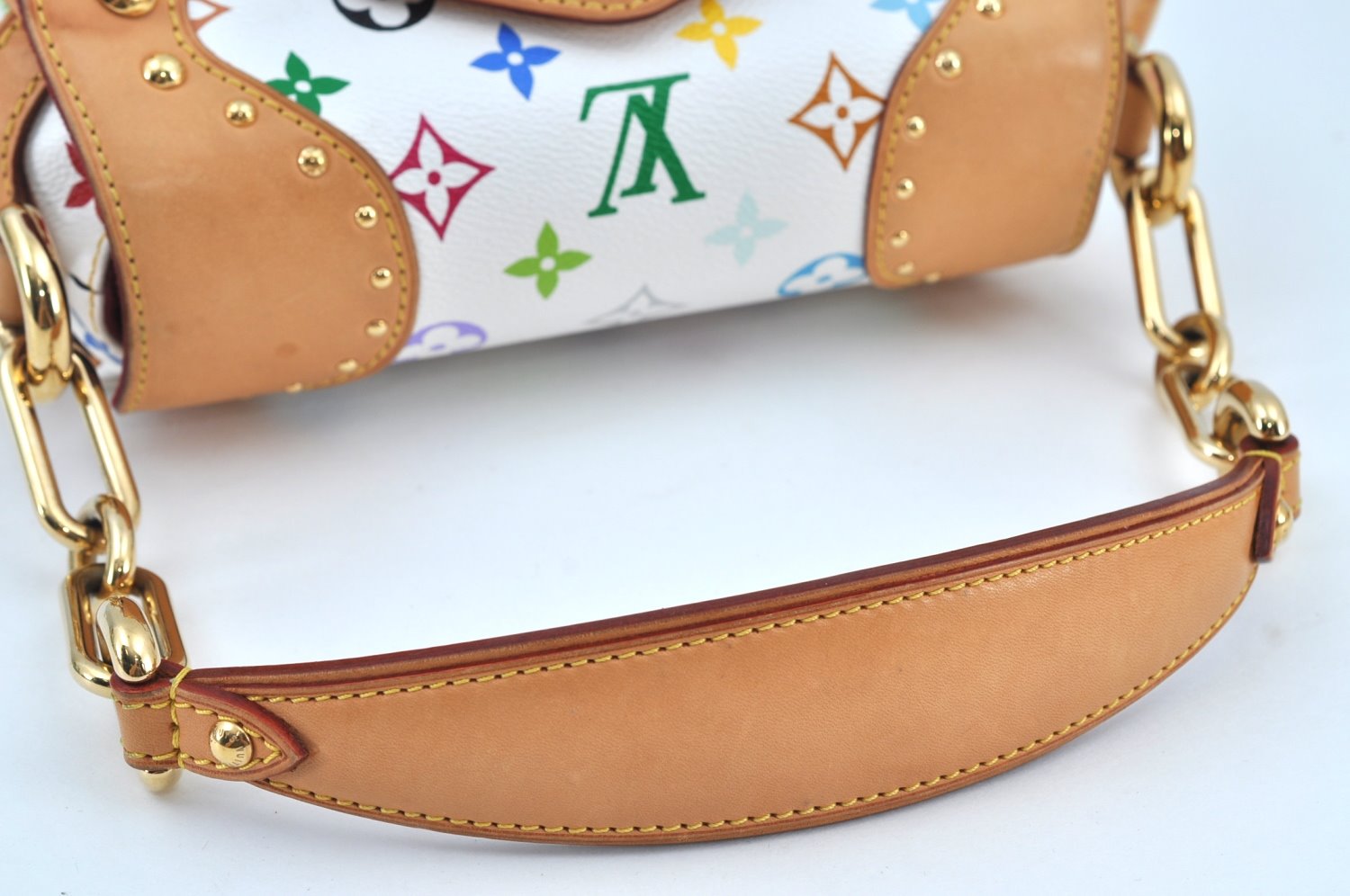 Auth Louis Vuitton Monogram Multicolor Marilyn Shoulder Bag M40127 White K9155