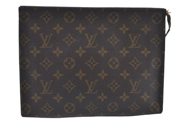 Auth Louis Vuitton Monogram Poche Toilette 26 Cosmetics Pouch Old Model LV K9160