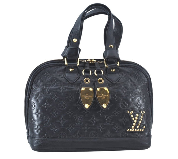 Authentic Louis Vuitton Monogram Double Jeu Neo Alma Hand Bag M40286 Black K9161
