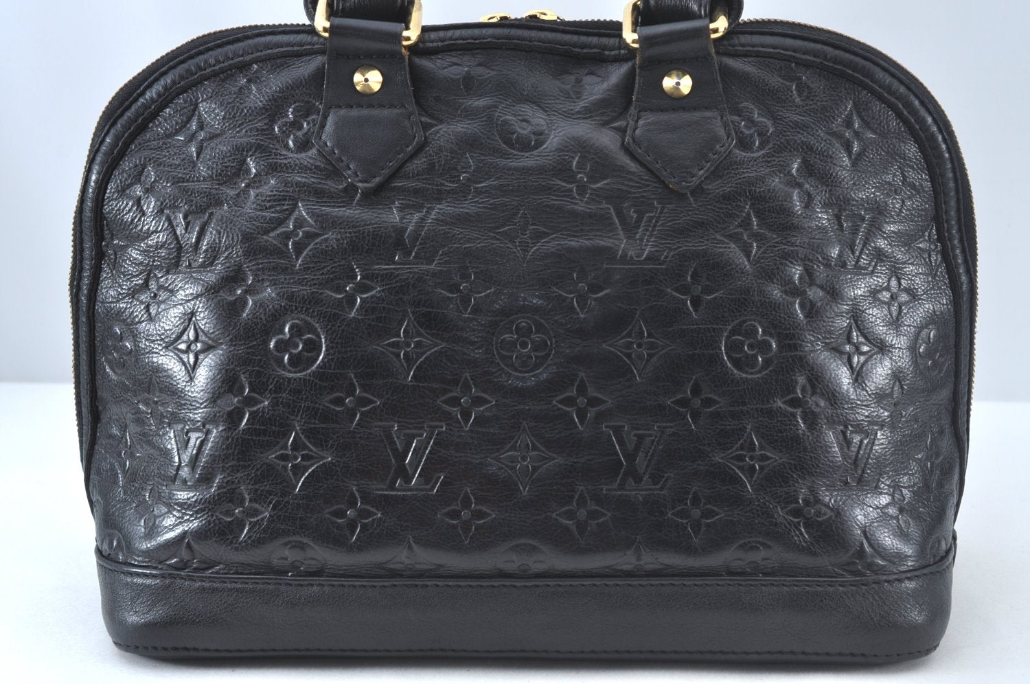 Authentic Louis Vuitton Monogram Double Jeu Neo Alma Hand Bag M40286 Black K9161