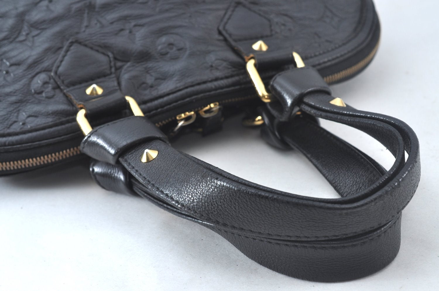 Authentic Louis Vuitton Monogram Double Jeu Neo Alma Hand Bag M40286 Black K9161