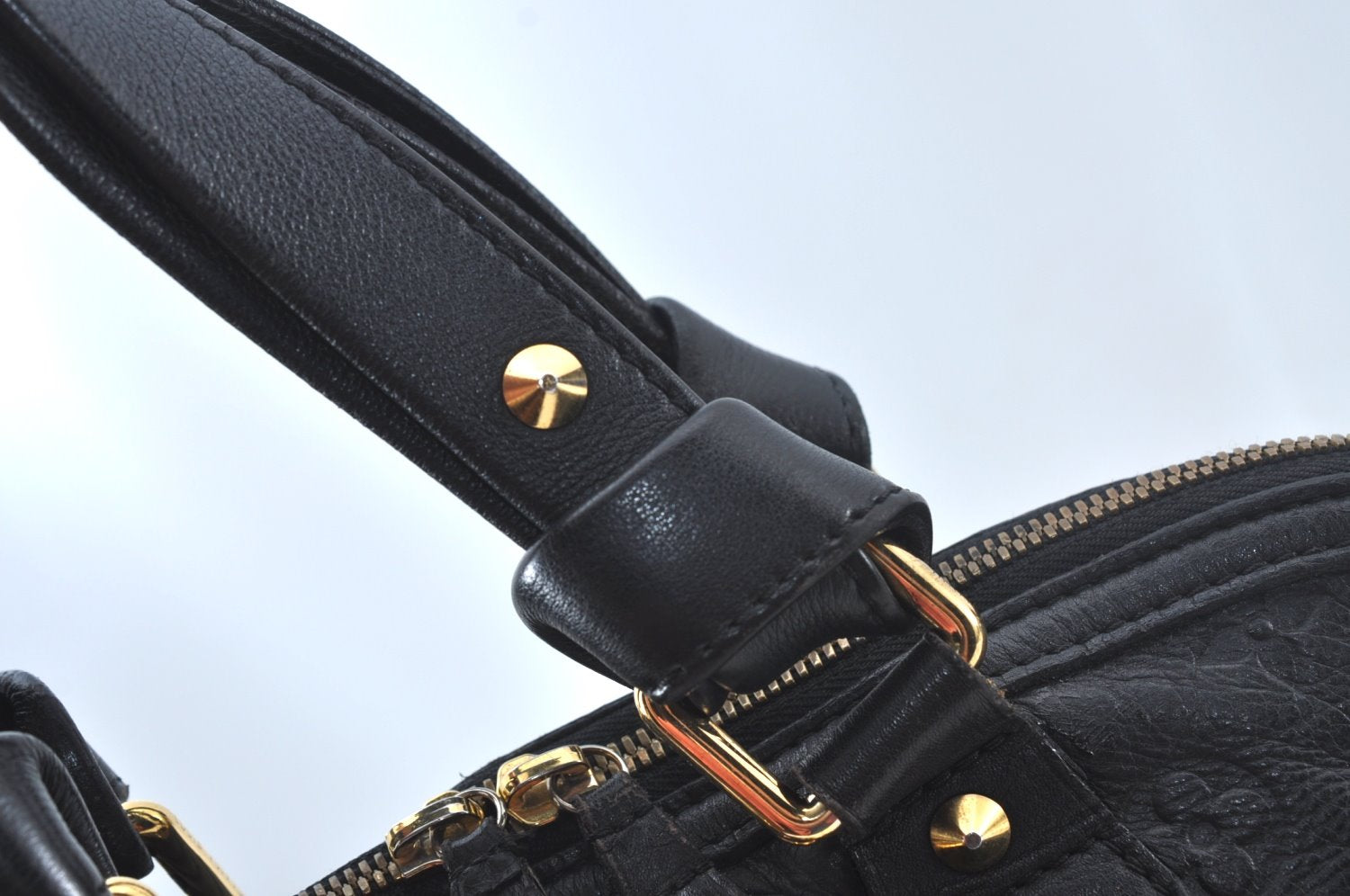 Authentic Louis Vuitton Monogram Double Jeu Neo Alma Hand Bag M40286 Black K9161