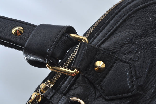 Authentic Louis Vuitton Monogram Double Jeu Neo Alma Hand Bag M40286 Black K9161