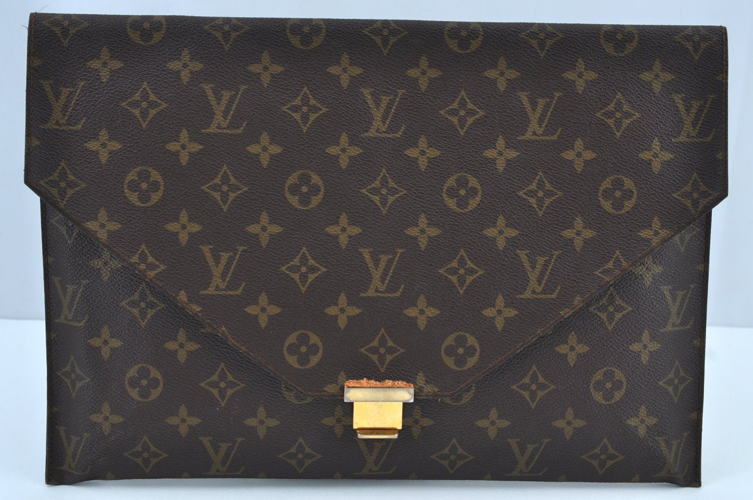 Authentic Louis Vuitton Monogram Poche Plate Documents Case M53522 LV K9167
