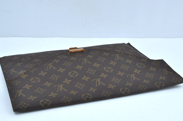 Authentic Louis Vuitton Monogram Poche Plate Documents Case M53522 LV K9167