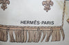 Authentic HERMES Carre 90 Scarf "VUE DU CARROSSE DE LA GALERE" Silk White K9173