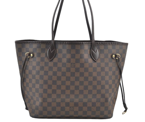 Authentic Louis Vuitton Damier Neverfull MM Shoulder Tote Bag N51105 LV K9188