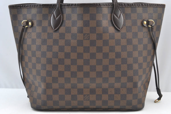 Authentic Louis Vuitton Damier Neverfull MM Shoulder Tote Bag N51105 LV K9188