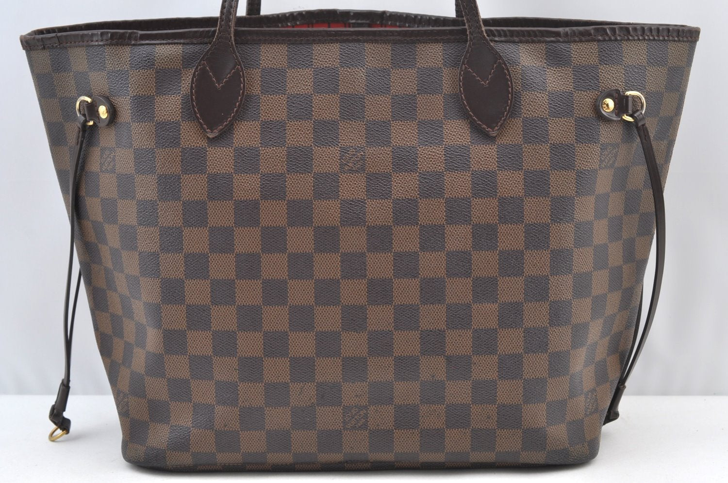 Authentic Louis Vuitton Damier Neverfull MM Shoulder Tote Bag N51105 LV K9188