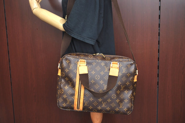 Authentic Louis Vuitton Monogram Sac Bosphore 2Way Hand Bag M40043 LV K9195