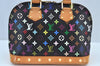 Auth Louis Vuitton Monogram Multicolor Alma PM Black Hand Bag M92646 LV K9196