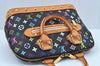 Auth Louis Vuitton Monogram Multicolor Alma PM Black Hand Bag M92646 LV K9196