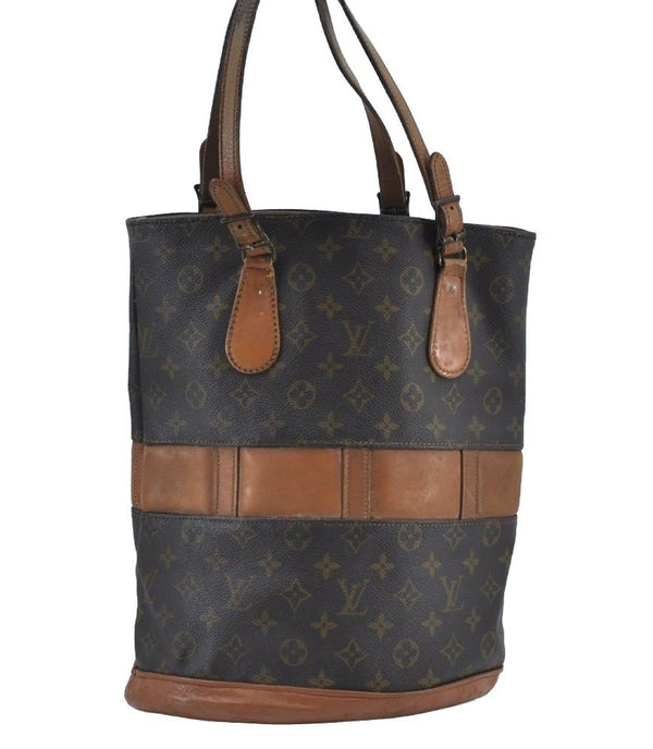 Authentic Louis Vuitton Monogram Bucket GM Shoulder Bag T42236 USA Model K9197