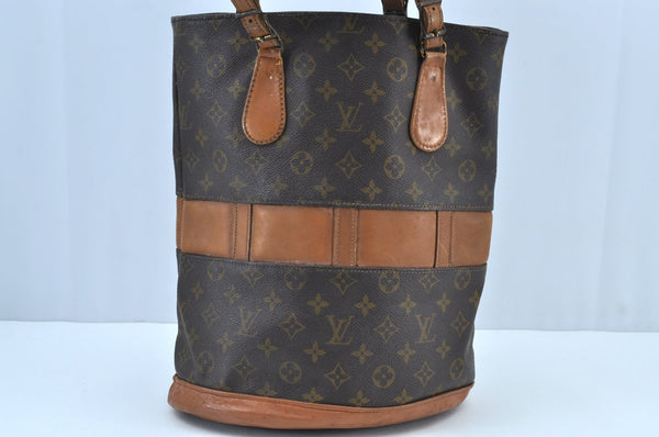 Authentic Louis Vuitton Monogram Bucket GM Shoulder Bag T42236 USA Model K9197