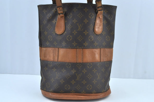 Authentic Louis Vuitton Monogram Bucket GM Shoulder Bag T42236 USA Model K9197