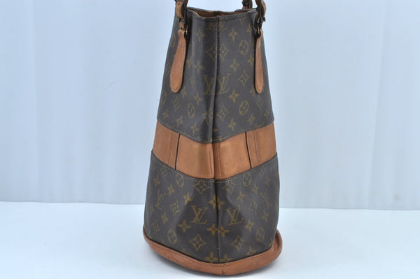 Authentic Louis Vuitton Monogram Bucket GM Shoulder Bag T42236 USA Model K9197