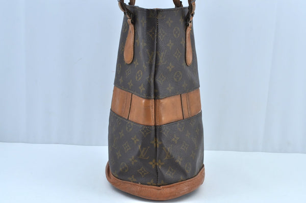 Authentic Louis Vuitton Monogram Bucket GM Shoulder Bag T42236 USA Model K9197