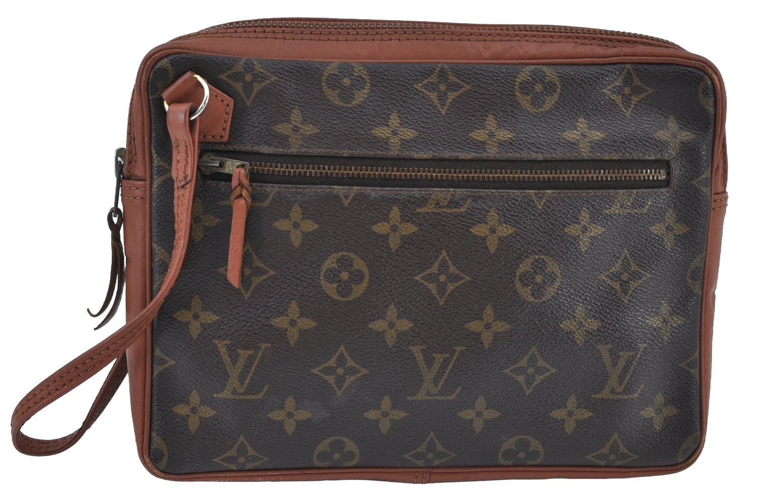 Authentic Louis Vuitton Monogram Pochette Sport Clutch Hand Bag Old Model K9198