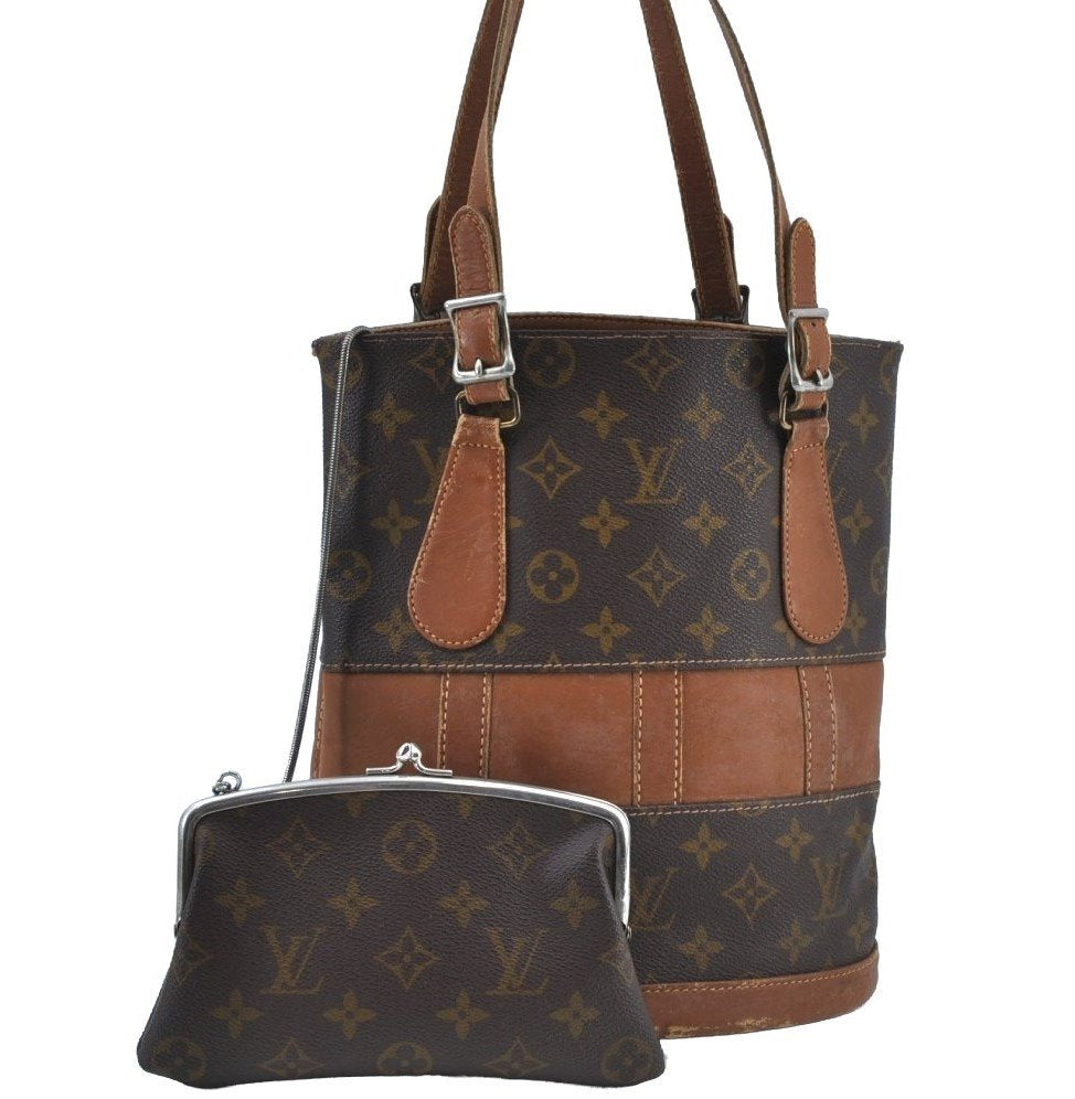 Authentic Louis Vuitton Monogram Bucket PM Shoulder Tote Bag USA Model LV K9202