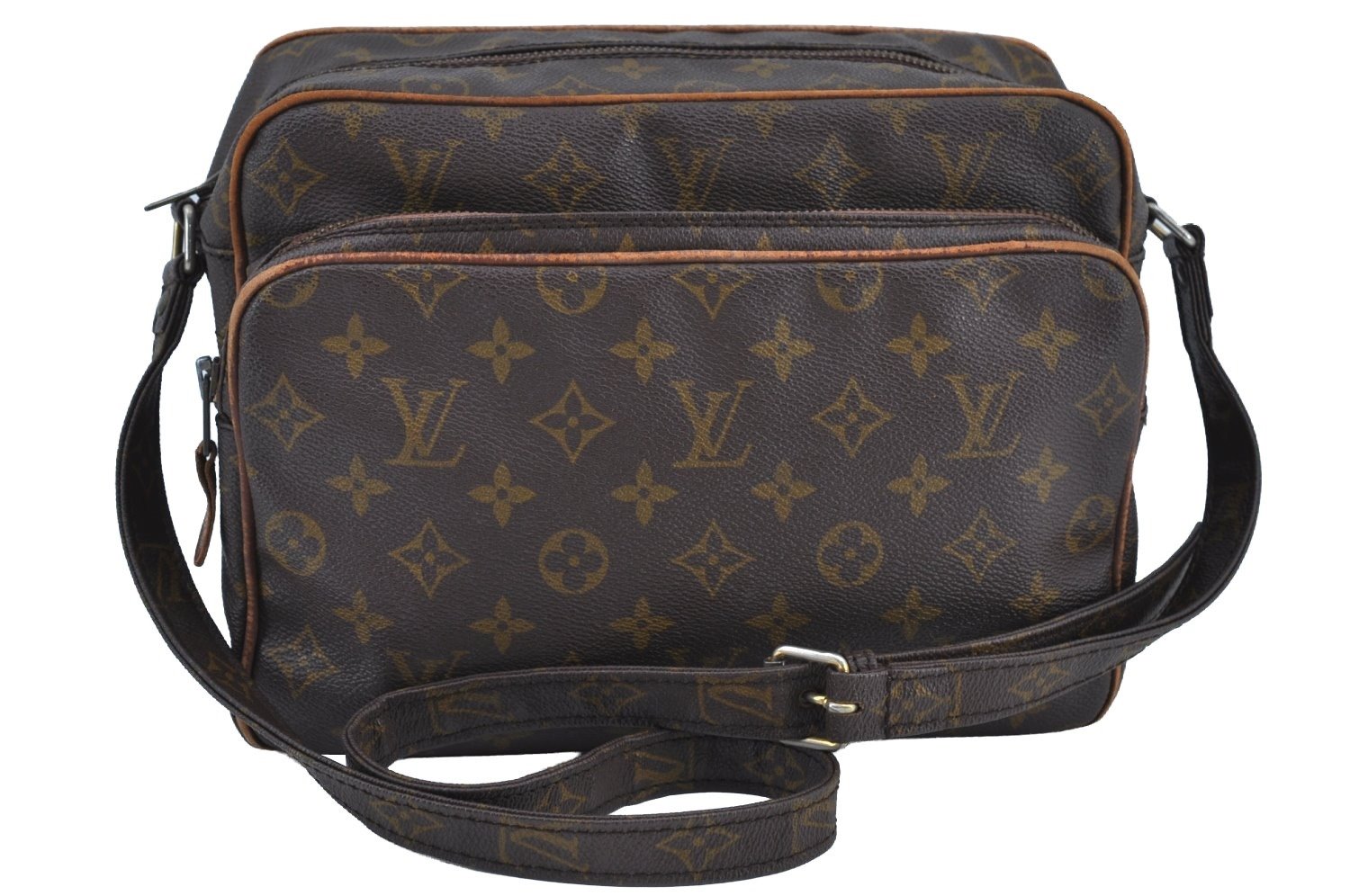Authentic Louis Vuitton Monogram Nile Shoulder Cross Body Bag Old Model LV K9209