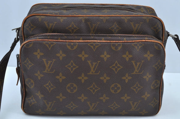 Authentic Louis Vuitton Monogram Nile Shoulder Cross Body Bag Old Model LV K9209