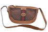 Authentic GUCCI Web Sherry Line Micro GG Shoulder Bag Canvas Leather Brown K9213