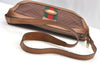 Authentic GUCCI Web Sherry Line Micro GG Shoulder Bag Canvas Leather Brown K9213