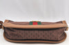 Authentic GUCCI Web Sherry Line Micro GG Shoulder Bag Canvas Leather Brown K9213