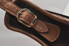Authentic GUCCI Web Sherry Line Micro GG Shoulder Bag Canvas Leather Brown K9213