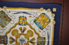 Authentic HERMES Carre 90 Scarf "LES TAMBOURS" Silk Navy Blue K9216