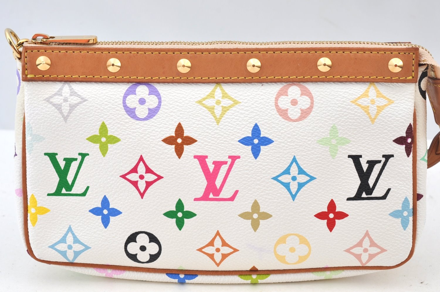 Louis Vuitton Monogram Multicolor Pochette Accessoires Pouch White Box K9217