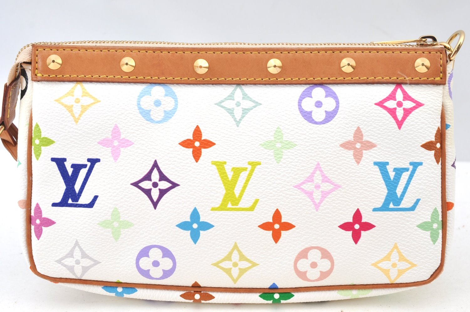 Louis Vuitton Monogram Multicolor Pochette Accessoires Pouch White Box K9217