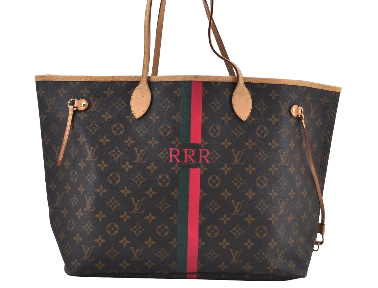 Authentic Louis Vuitton Mon Monogram Neverfull GM Shoulder Tote Bag LV K9221